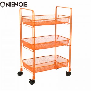 Onenoe Design Modern Metal Mesh 3-уровневая организатор хранения многоцелевой коммунальный холм Cloting Chitle Heavy Duty сильная тележка для хранения тележки с корзинами с корзинами